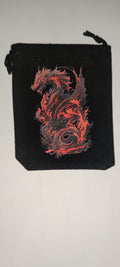 Bolsita Terciopelo dragon Rojo